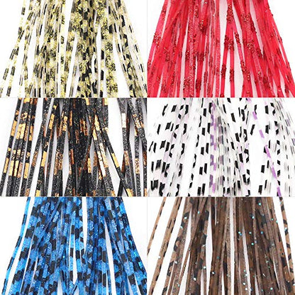 Fly-Tying-Materials-Rubber-Legs-Silicone-Rubber-Skirt 12-24 Colors Fly Tying Supplies - color: Grizzly Micro Legs 12 Colors kit