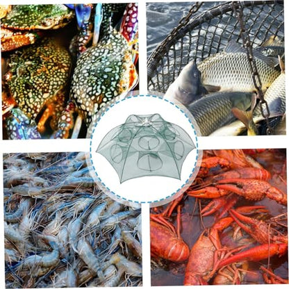 Fishing Net Portable and Foldable Umbrella Fishing Bait Net - Easy to Use Fishing Tool for Crayfish,Shrimp,Crab, Catfish - color: 12 Holes