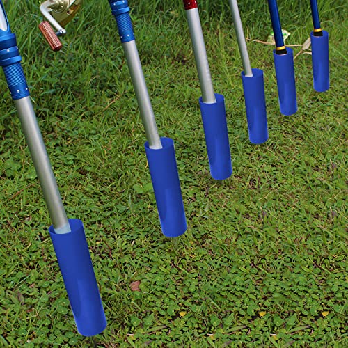 Fishing Rod Holder, 4 Pack Fishing Pole Holders Ground, Rod Holders for Bank Fishing, Beach Support Stand Reinforced PVC, 4 Free Alarm Bells - style: Blue