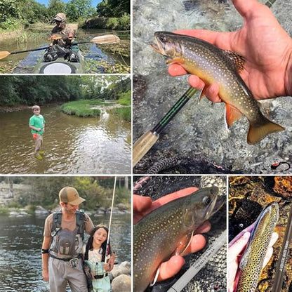Eupheng Tini Tenkara Rod Carbon Fiber 7:3 Action in 6/7/8/9ft, Beginner Friendly Tenkara Fishing Rod, Ideal Portable Telescopic Rod for Stream & Trout Fishing - size: 8'4" 10sec