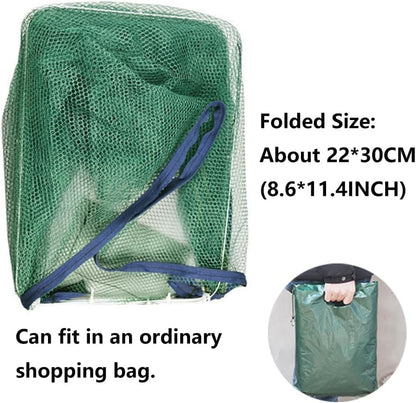 Foldable Fish Trap,Minnow Crawfish Crab Crayfish Bait Net,Portable Shrimp | 1/2 Pcs Crawdad Cast,Nylon Mesh Steel Frame,Durable Lightweight Zipper,Entrances 360 Design,Lakes Rivers Sink Catch - color: 2Pcs 6 holes