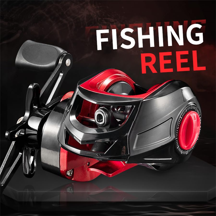 Rooblinos BR Baitcasting Fishing Reel Lightweight Aluminum Spool Fishing Reel 17.6Lbs Max Drag Magnetic Braking System 7.2:1 High-Speed Gear Ratio Saltwater Freshwater Baitcaster Reels