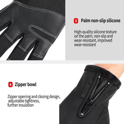 Women's Men's Winter Gloves, Cold Weather Warm Gloves,Running,Hiking,Fishing,Hunting,Finger Touch Screen Gloves - color: Black, size: Large