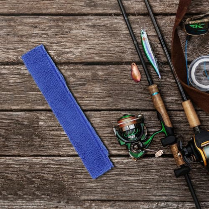 Healifty 5pcs Fishing Rod Straps Blue Fiber Wraps with Ergonomic Grip and Thick Design, Adjustable Rod Fixing Bands for Secure Fishing Pole Storage and Transport