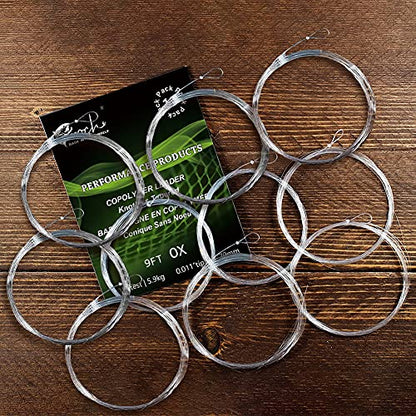 Fly Fishing Tapered Leader with Pre-Tied Loop 9FT Nylon Fly Line Leader (10 Pack) 0X 1X 2X 3X 4X 5X 6X - size: 30
