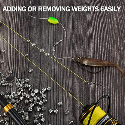 Dr.Fish 100 Pack Tin Split Shot Sinkers, Non Toxic Fishing Weight, Enviornmental Lead-Free Fly Fishing Line Sinkers Freshwater Saltwater Terminal Tackle - size: #3/0(1/50oz)-100PCs