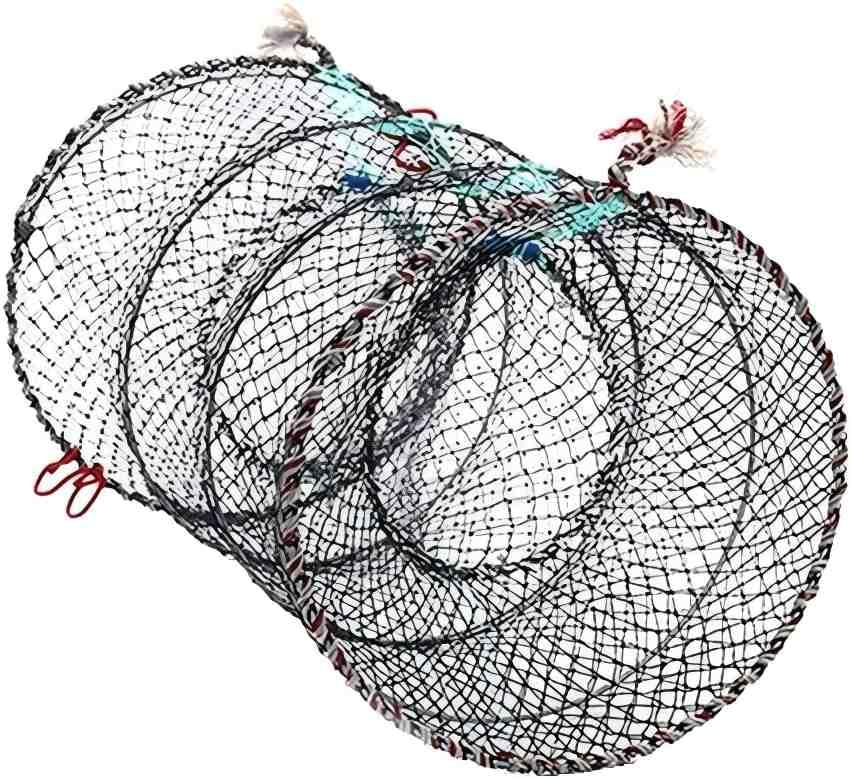 Collapsible Fishing Trap Net Cast Mesh Landing Bait Net for Crab Shrimp Minnow Crawfish Catfish - size: Large 60cm