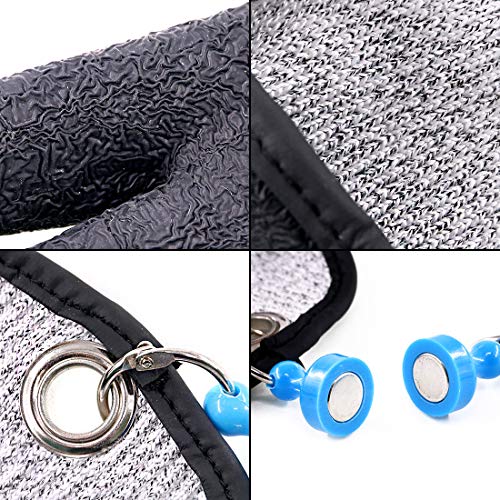 Swpeet 2Pcs Fishing Gear Set, Fisherman Professional Fishing Glove with Magnet Hooks Release and Fishing Pliers Cutters Split Ring Pliers Hook Remover Fish Holder Sheath Lanyard - color: Left, size: Medium