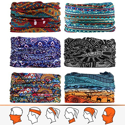 JOEYOUNG Headwear, Bandana, Neck Gaiter Head Wrap Headband Balaclava Magic Scarf - color: A-new Boho