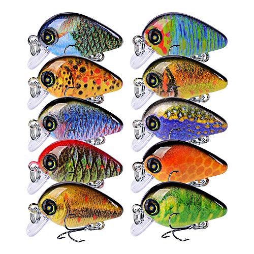 Mini Crankbait Fishing Lures Kits Swimbait Wobbler Hard Baits for Bass Trout Pike Freshwater and Saltwater 10pc-20pc/pack - color: 10pcs-2.85cm/0.069oz