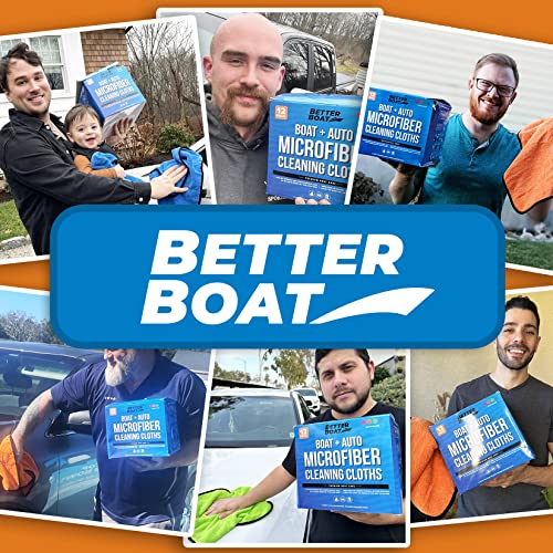 Better Boat 12 Pack Microfiber Cloth Kit, Lint-Free Cleaning Towels for Cars, Boats, and Home, Thick Large Microfiber Cleaning Cloths, Bulk Set