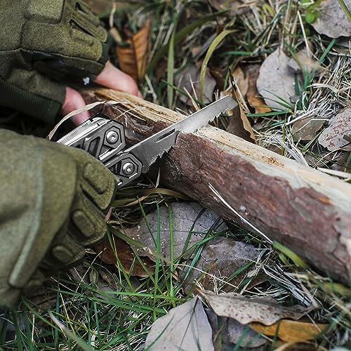 MOSSY OAK Multitool, 21-in-1 Stainless Steel Pocket Knife with Screwdriver Sleeve, Self-locking Pliers with Sheath-Perfect for Outdoor, Survival, Camping, Hiking, Simple Repair - color: 21-in-1, Silver