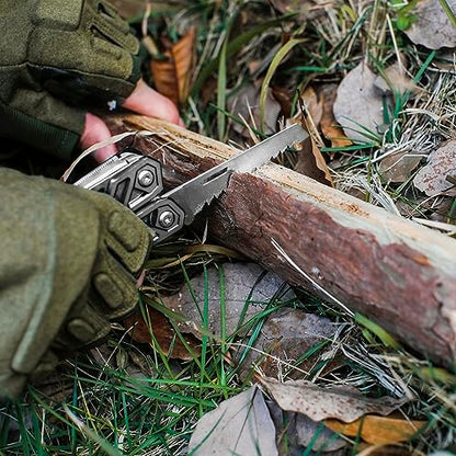 MOSSY OAK Multitool, 21-in-1 Stainless Steel Pocket Knife with Screwdriver Sleeve, Self-locking Pliers with Sheath-Perfect for Outdoor, Survival, Camping, Hiking, Simple Repair - color: 21-in-1, Silver