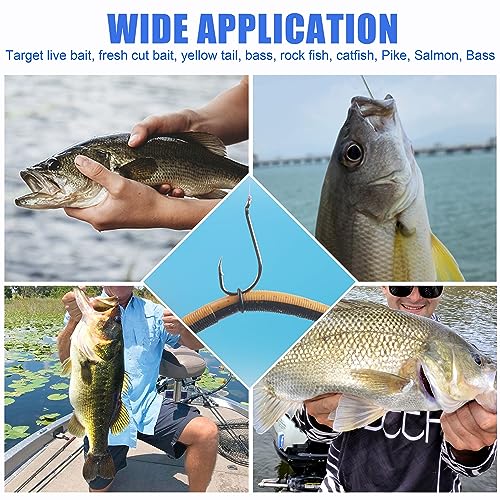 Octopus Fishing Hooks-120pcs Sport Circle Hooks Beak Offset Fishing Hooks Sharp High Carbon Steel Fishing Jig Hooks Black Fishhook for Saltwater Bass 8-9/0 - size: 4/0-120PCS