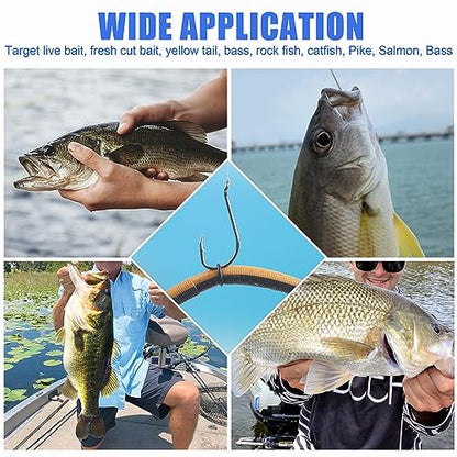 Octopus Fishing Hooks-120pcs Sport Circle Hooks Beak Offset Fishing Hooks Sharp High Carbon Steel Fishing Jig Hooks Black Fishhook for Saltwater Bass 8-9/0 - size: 4#-120PCS