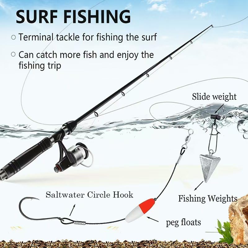 YOTO Circle Hooks Rigs with Saltwater Steel Leader Wire, 25/50PCS Octopus Hook Rig for Bass Catfish Fishing - color: 50pcs/bag, size: 7/0