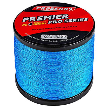 Braided Fishing Line 4 Strands Stronger Multifilament PE Braid Wire for Saltwater 6LB-100LB 110yards 328yards 547yards Super Strong Superline - color: Blue, size: 328Yds/8LB