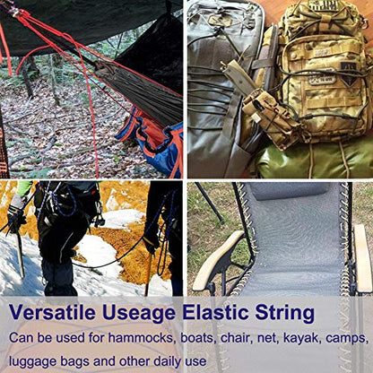 1/4" Elastic Bungee Shock Cords, 25 Feet Marine Grade Kayak Heavy Stretch String Rope & Tie Down Trailer Straps for DIY Projects Brown | Marine Grade, Tie Down Trailer Straps, DIY Projects, Heavy Duty Absorbent Elastic Cord for Kayak Deck, Camping, Crafti