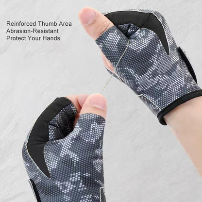 UPF50+-Sun-Fishing-Gloves 3-Cut Fingers Anti-Slip Breathable Sun Gloves for Men Women, Fly Fishing Accessories