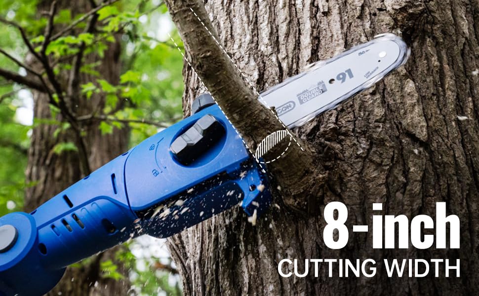 WILD BADGER POWER Cordless Pole Saw 20V 8'' Electric 2.0Ah with Telescoping Pole, 0° to 30° Adjustable Head, Battery and Charger included - style: 20V