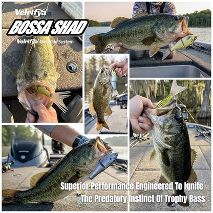 Bossa Shad Multi-Jointed Swimbait – Realistic Shad Profile with Natural Swimming Action for Bass Fishing - color: 03-Ghost Blue