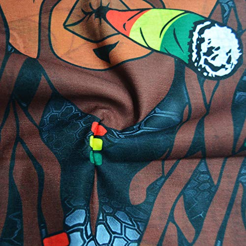 Obacle Bandana Face Mask Neck Gaiter Tube Mask Men Women for Sun Dust Protection - color: Brown Sharp Face With Colorful Cigar