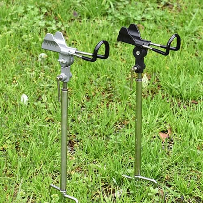 Fishing Rod Holders for Bank Fishing, Fishing Pole Holders for Ground & Beach, 360 Degree Adjustable & Detachable Fishing Pole Stand Equipment - color: Black