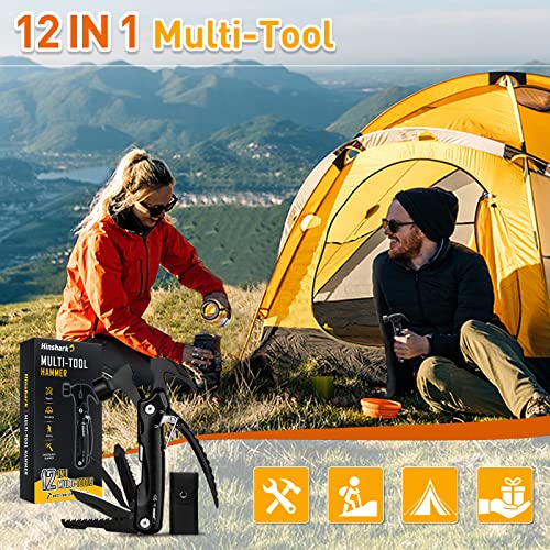 Gifts for Men 12 in 1 Hammer Multitool, Anniversary Birthday Gifts for Men Dad Husband Him Grandpa, Unique Gift for Dad Who Have Everything, Camping Essentials Cool Gadgets Tools
