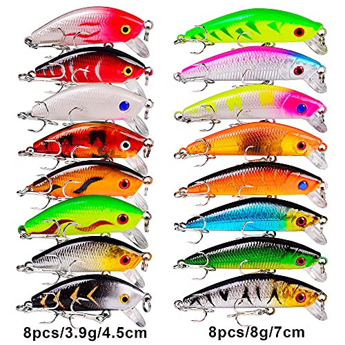 Bass Fishing Lures Kit Set Topwater Hard Baits Minnow Crankbait Pencil VIB Swimbait for Bass Pike Fit Saltwater and Freshwater - color: 560-56pcs