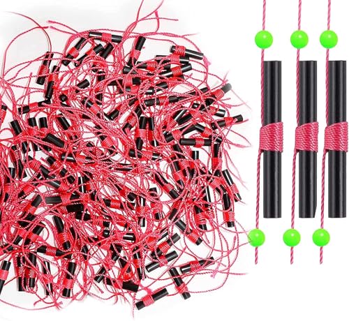YOTO Bobber Stops for Fishing,Float Bobber Stops String Knots&Fishing Glow Beads - color: Red-50pcs
