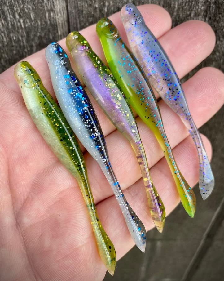 X Zone Lures Hot Shot Minnow Lures for Bass and Walleye, Infused with X Zone Scent Formula, 3.25" (8 Pack) - color: Pearl