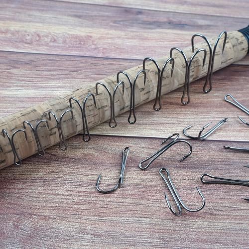 OROOTL Double Fishing Hooks, 50pcs Classic Frog Hooks High Carbon Steel Double Hook Fishing Barbed Open Shank for Saltwater Freshwater - size: 4/0-50pcs