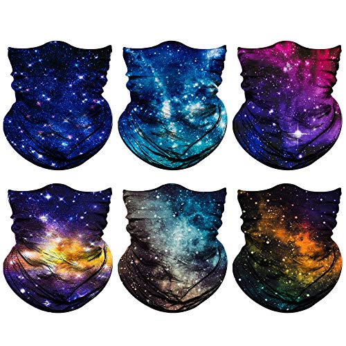 Venswell Neck Gaiter Face Mask Men Women,Seamless Bandana Rave Face Cover Scarf Mask,Balaclava,Headband, Head Wrap,Headwear - color: A-bling Star