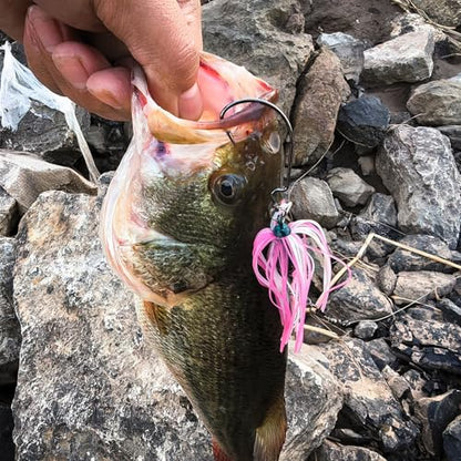 5Pcs Buzz Bait Bladed Jigs Lures Fishing Jigs with Worm Hooks for Bass Trout Walleye 4.13in/0.65oz