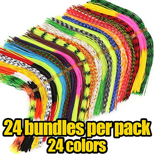 Fly-Tying-Materials-Rubber-Legs-Silicone-Rubber-Skirt 12-24 Colors Fly Tying Supplies - color: 24 Colors kit