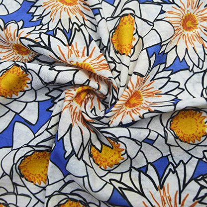 Obacle Seamless Face Mask Rave Bandana Men Women for Dust Sun Wind Protection - color: Flower White Yellow Blue