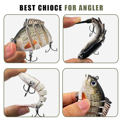 3pcs Multi-Jointed Panfish Bluegill Swimbait Hard Sinking Bass Fishing Lure with Sharp Treble Hooks, Lifelike Fishing Lures for Bass Trout Walleye Crappie, Amazing Swimbaits Gift - color: 01-3.15inches