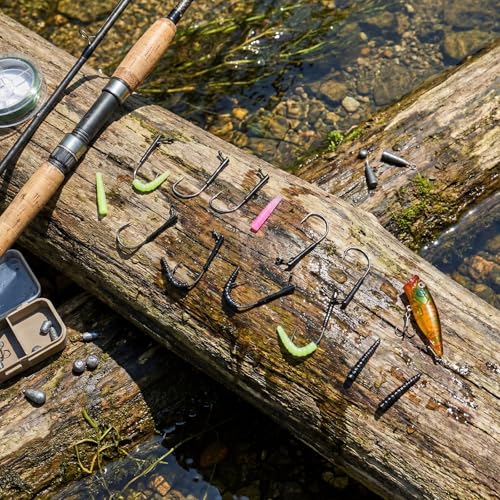 Seenelling 50 Pcs 3/0 Rig Fishing Hooks Weedless Rig Hooks High Carbon Steel Jig Heads for Saltwater Freshwater Bass, Trout, Catfish - size: 1/8 oz