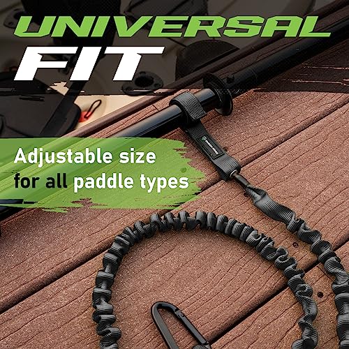 Gradient Fitness 2 Pack Kayak Paddle Leash, 5-8 Feet Stretchable Paddle Strap with Carabiner Secure Leash Lanyard Rope for SUP Kayak Canoe Paddle Fishing Pole Rod - color: Black