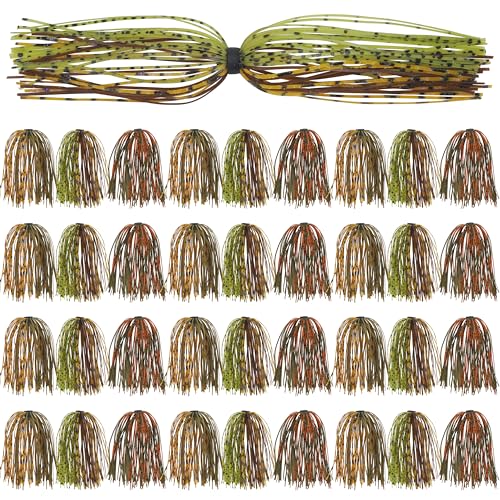 Silicone Jig Skirts 18/36 Bundles Fishing Lure Skirts Replacement Quick Change Umbrella Skirt for Spinnerbaits Buzzbaits Fishing Jigs Lures - color: 36pcs