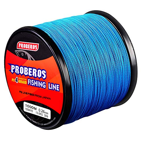 Braided Fishing Line 4 Strands Stronger Multifilament PE Braid Wire for Saltwater 6LB-100LB 110yards 328yards 547yards Super Strong Superline - color: Blue, size: 328Yds/50LB