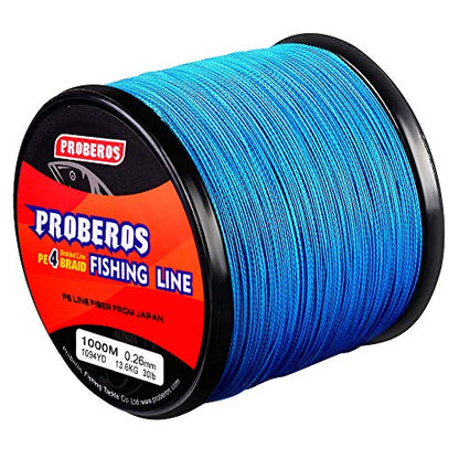 Braided Fishing Line 4 Strands Stronger Multifilament PE Braid Wire for Saltwater 6LB-100LB 110yards 328yards 547yards Super Strong Superline - color: Blue, size: 328Yds/20LB