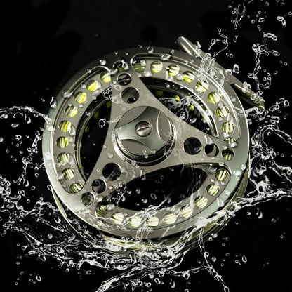 EX-ALC Fly Reel 3/4 5/6 7/8 9/10WT CNC Machined Large Arbor Aluminum Fly Fishing Reels Silver/Gunsmoke Fly Reels - color: Moss Green Fly Line, size: 3/4WT Fly Reel