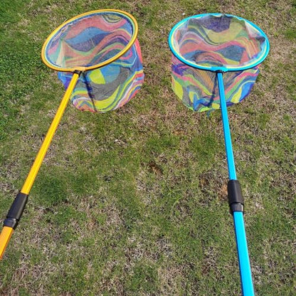 Kids Fishing Net, 3 Pack Telescopic Landing Net with Aluminum Pole Handle, Beach Nets Toys for Kids, Butterfly Net Bug Net, Fish Net Crab Nets Fishing Gear for Kids Youth, Outdoor Playing