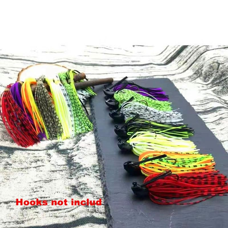 Silicone Jig Skirts Material Squid Rubber Jig Head Lures Spinnerbaits Buzzbaits Fly Fishing Material Crystal Flash bass jig Skirts Replacement Fishing DIY Accessory - color: 20 Bundles-B