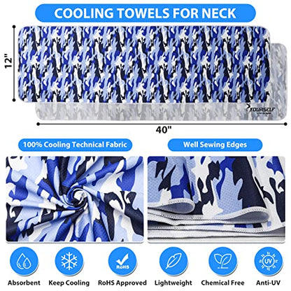 SYOURSELF Cooling Towel, Cooling Towels for Neck,40" x 12"Ice Towel for Instant Cooling Relief, Soft Breathable Chilly Towel, Perfect Yoga, Golf, Sports - color: Mix