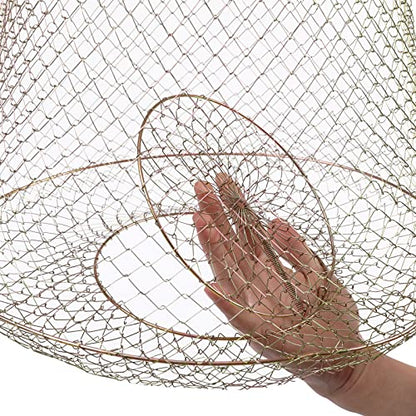 Rustproof Fish Basket Collapsible Floating Galvanized Steel Wire Fish Net Cage for Dock