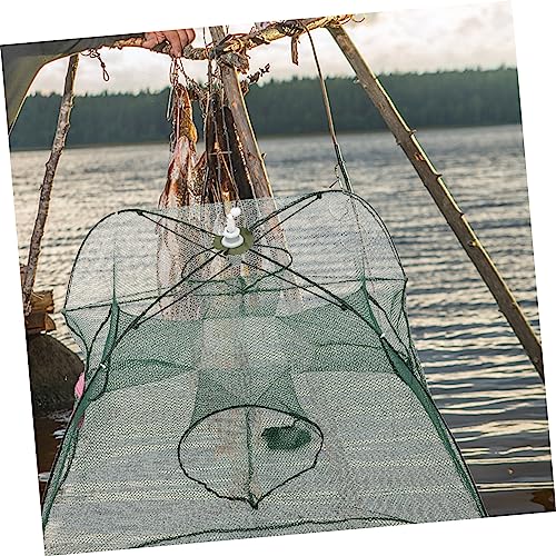 Fishing Net Portable and Foldable Umbrella Fishing Bait Net - Easy to Use Fishing Tool for Crayfish,Shrimp,Crab, Catfish - color: 4 Holes