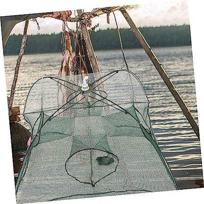 Fishing Net Portable and Foldable Umbrella Fishing Bait Net - Easy to Use Fishing Tool for Crayfish,Shrimp,Crab, Catfish - color: 4 Holes