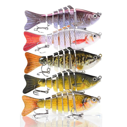 Multi-Segmented Fishing Lures, Glide Swim Bait Lure for Bass Fishing Stuff | Fishing Gear for Freshwater and Saltwater Glide Bait Swimbait Crank Baits Robotic Lure Set - color: 5-Pack-style